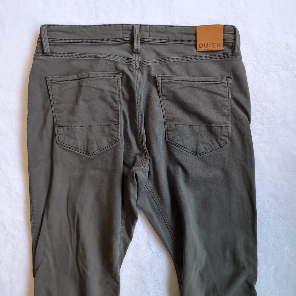 DU/ER No Sweat Pants Men 36x32 Olive Green N2X Relaxed Taper Performance Stretch - Picture 4 of 9